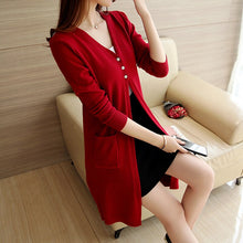 Load image into Gallery viewer, Long Cardigan Fashion Loose Knit Sweater