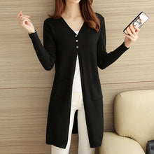 Load image into Gallery viewer, Long Cardigan Fashion Loose Knit Sweater