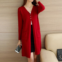 Load image into Gallery viewer, Long Cardigan Fashion Loose Knit Sweater