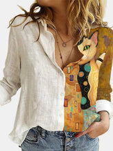 Load image into Gallery viewer, Fashion Loose Animal Cat Digital Print Women Shirt