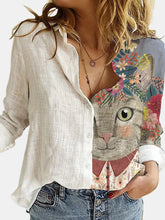 Load image into Gallery viewer, Fashion Loose Animal Cat Digital Print Women Shirt