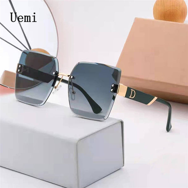 Fashion Luxury Brand Rimless Women Sunglasses For Men Vintage Designer