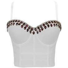 Load image into Gallery viewer, Fashion  Luxury Shining Diamond Mesh Women Tank Tops Black White Jazz