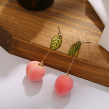 Load image into Gallery viewer, Fashion New Simulation Peach Stud Earrings Girl Cute Romantic