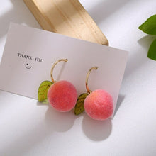 Load image into Gallery viewer, Fashion New Simulation Peach Stud Earrings Girl Cute Romantic