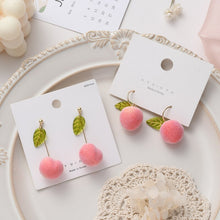 Load image into Gallery viewer, Fashion New Simulation Peach Stud Earrings Girl Cute Romantic