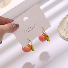 Load image into Gallery viewer, Fashion New Simulation Peach Stud Earrings Girl Cute Romantic
