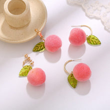 Load image into Gallery viewer, Fashion New Simulation Peach Stud Earrings Girl Cute Romantic
