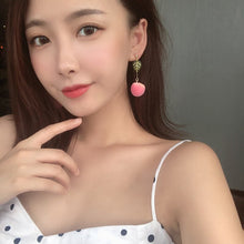 Load image into Gallery viewer, Fashion New Simulation Peach Stud Earrings Girl Cute Romantic