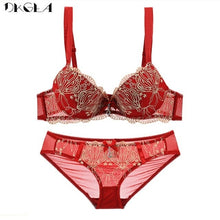 Load image into Gallery viewer, Fashion New Underwear Set Sexy Red Brassiere Cotton Thick A B C Cup