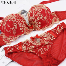 Load image into Gallery viewer, Fashion New Underwear Set Sexy Red Brassiere Cotton Thick A B C Cup