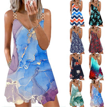 Load image into Gallery viewer, Fashion Print Zipper Party Vest Dress Women New Sexy Summer Casual