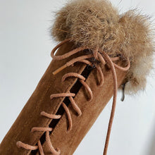 Load image into Gallery viewer, Fashion Rabbit Fur Snow Boots For Women Rubber Sole Knee High Boots