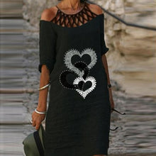 Load image into Gallery viewer, Fashion Retro Printing Dress Sexy V Neck Short Sleeve Loose