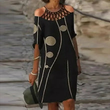 Load image into Gallery viewer, Fashion Retro Printing Dress Sexy V Neck Short Sleeve Loose