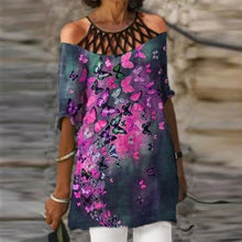 Load image into Gallery viewer, Fashion Retro Printing Dress Sexy V Neck Short Sleeve Loose