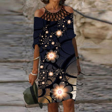 Load image into Gallery viewer, Fashion Retro Printing Dress Sexy V Neck Short Sleeve Loose