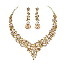 Load image into Gallery viewer, Fashion Rhinestone Alloy Necklace and Earring Set for Wedding Party