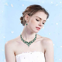 Load image into Gallery viewer, Fashion Rhinestone Alloy Necklace and Earring Set for Wedding Party