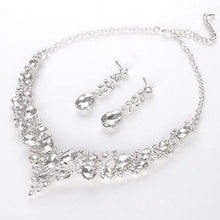 Load image into Gallery viewer, Fashion Rhinestone Alloy Necklace and Earring Set for Wedding Party