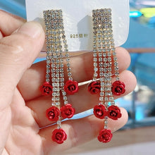Load image into Gallery viewer, Fashion Rose Petal Drop Earrings for Women long