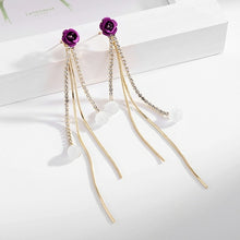 Load image into Gallery viewer, Fashion Rose Petal Drop Earrings for Women long