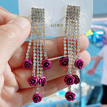 Load image into Gallery viewer, Fashion Rose Petal Drop Earrings for Women long