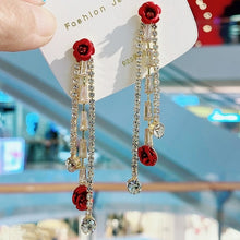 Load image into Gallery viewer, Fashion Rose Petal Drop Earrings for Women long