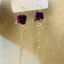 Load image into Gallery viewer, Fashion Rose Petal Drop Earrings for Women long