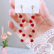 Load image into Gallery viewer, Fashion Rose Petal Drop Earrings for Women long