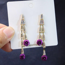 Load image into Gallery viewer, Fashion Rose Petal Drop Earrings for Women long