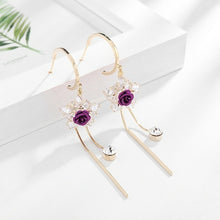 Load image into Gallery viewer, Fashion Rose Petal Drop Earrings for Women long