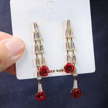 Load image into Gallery viewer, Fashion Rose Petal Drop Earrings for Women long