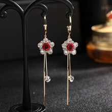 Load image into Gallery viewer, Fashion Rose Petal Drop Earrings for Women long