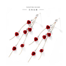 Load image into Gallery viewer, Fashion Rose Petal Drop Earrings for Women long