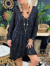 Load image into Gallery viewer, Fashion Sequin Deep V Neck Long Sleeve
