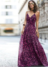 Load image into Gallery viewer, Fashion Sexy Dress Leopard V Neck Sling Dress Maxi Dresses Women - Sophornlilly