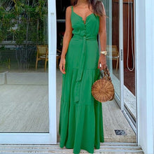 Load image into Gallery viewer, Fashion Sexy Women Sleeveless Backelss Summer Dress Yellow White