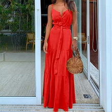 Load image into Gallery viewer, Fashion Sexy Women Sleeveless Backelss Summer Dress Yellow White