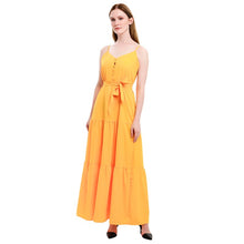 Load image into Gallery viewer, Fashion Sexy Women Sleeveless Backelss Summer Dress Yellow White