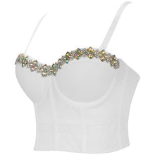 Load image into Gallery viewer, Fashion Shining Diamond Luxury Women Tank Tops Black White Sexy Crop