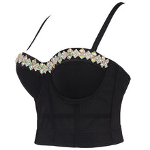 Load image into Gallery viewer, Fashion Shining Diamond Luxury Women Tank Tops Black White Sexy Crop