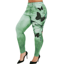 Load image into Gallery viewer, Fashion Slim Women Leggings Butterfly Print Pencil Faux Denim Jeans