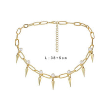 Load image into Gallery viewer, Fashion Spike Rivet Necklace Jewlery Women Punk Pearl Rivet Gothic - Sophornlilly