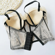 Load image into Gallery viewer, Fashion Tank Top Sweet Flowers Crop Top Mesh Embroidery Corset