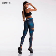 Load image into Gallery viewer, Fashion Tibetan Blue Captain Fight Push Up Workout Leggings Slim High