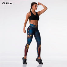 Load image into Gallery viewer, Fashion Tibetan Blue Captain Fight Push Up Workout Leggings Slim High