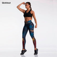 Load image into Gallery viewer, Fashion Tibetan Blue Captain Fight Push Up Workout Leggings Slim High