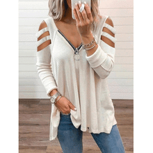 Load image into Gallery viewer, Fashion Tops  Blouses for Women Spring Autumn Cotton Shirt Pullover