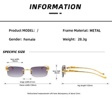 Load image into Gallery viewer, Fashion Vintage Rimless Square Sunglasses Women Men